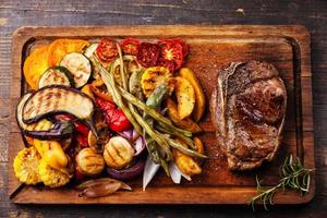 Club Beef steak and Grilled vegetables