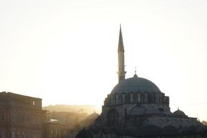 Backlight image of the Rüstem Pasha Mosque, Istanbul