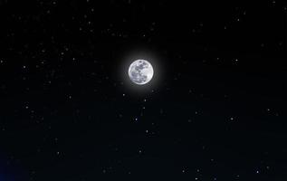 full moon on night sky with starry