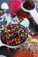 different aromatic spices background photo