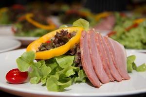 meat duck breast with  green  salad vegetable