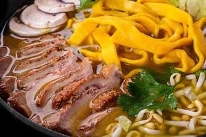 Ramen soup with duck meat photo
