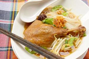 The stewed duck noodles with entrails