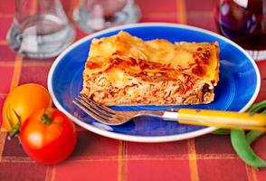 lasagne plate on a tabletop photo