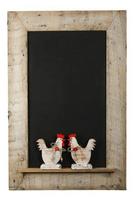 Vintage Easter Chicken Roosters Chalkboard Reclaimed Wood Frame