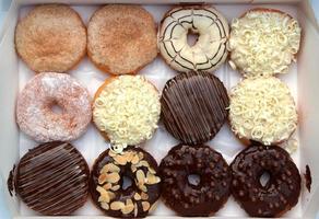 set of donuts in box photo