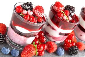 ice cream parfait with berries