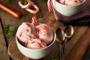 Homemade Peppermint Candy Cane Ice Cream photo