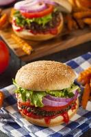Homemade Healthy Vegetarian Quinoa Burger with Lettuce