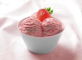 Ice Cream Strawberry in the ceramic cup photo