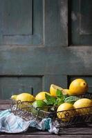 Lemons, limes and mint photo