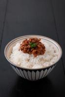 cocina japonesa, natto y arroz