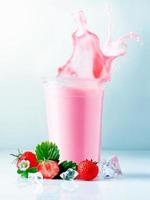 Strawberry smoothie splash photo