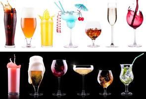 conjunto de bebidas alcohólicas diferentes foto