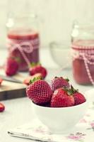 Making Strawberry Smoothie photo