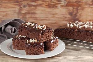 Gingerbread cake with chocolate and hazelnuts photo
