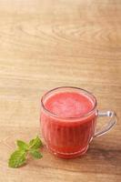 glass of strawberry fresh juice photo