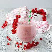 Healthy smoothie drink with red currant berries for breakfast