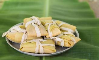 Cuban cuisine: traditional homemade tamales photo