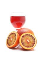blood orange and juice isolated on white background photo