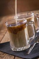 Hot Coffee and Glass mug photo