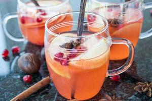 Mulled wine with winter spices photo