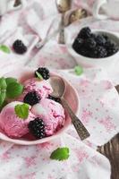 ice cream and blackberries photo