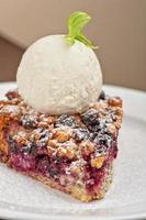 Crumble pie with black currants photo
