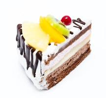 pedazo de pastel de chocolate con glaseado foto