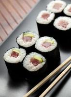 maki sushi with raw tuna photo