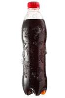 cold bottle of cola with ice photo
