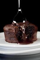 pastel de chocolate caliente foto