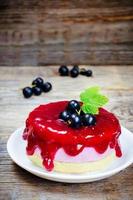 souffle cake with black currant photo