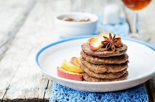 Liver pancakes with caramelized onions and apples