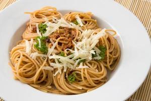 Spaghetti with pesto photo