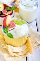 Homemade yogurt with fruits photo