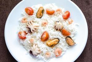 Basmati rice with seafood photo