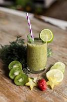 Healthy green smoothie. photo