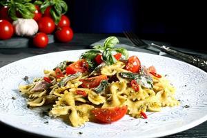 italian pasta with anchovies photo