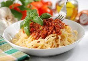 tagliatelle with meat sauce photo