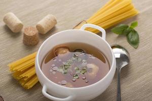 tortellini in meat soup photo