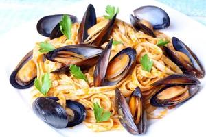 pasta with mussels seafood