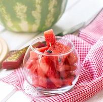Summer fruit salad of watermelon flesh