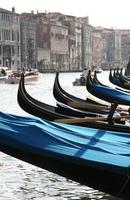 Gondolas at Grand canal in Venice, Italy. photo