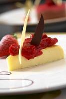 close up rassberry cheese cake photo