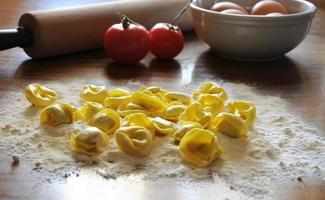 Italian ravioli with ricotta and vegetables photo
