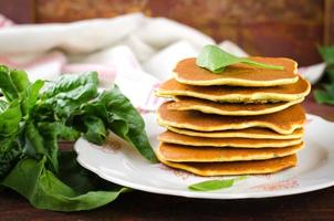 Vegetarian gluten free Spinach pancakes photo