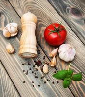 tomato, garlic and basil photo