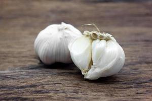 Organic garlic whole and cloves photo