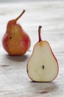 pear on wooden background photo